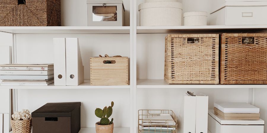 Storage shelving in a home